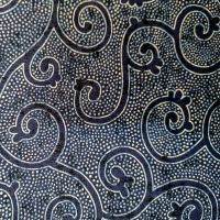 Stoff Baumwollstoff "Blaudruck Bogor" Ornamente und Punkte indigoblau weiß 0,5 Stoff Baumwollstoff "Blaudruck Bogor" Ornamente und Punkte indigoblau weiß 0,5