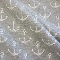 Stoff Baumwolle Sweatshirt French Terry grau meliert Anker 0,5 Stoff Baumwolle Sweatshirt French Terry grau meliert Anker 0,5