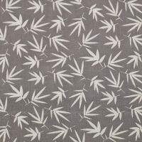 Stoff Baumwollstoff "Rikka" Grau Blätter Weiß 0,5 Stoff Baumwollstoff "Rikka" Grau Blätter Weiß 0,5
