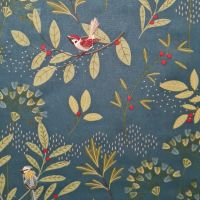 Stoff pflegeleicht petrol "Twigs&Birds" Dekostoff 0,5 Stoff pflegeleicht petrol "Twigs&Birds" Dekostoff 0,5