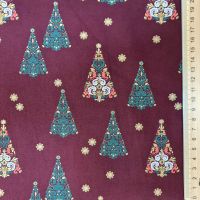 Stoff Baumwolle "Festlig" bordeauxrot Weihnachtsbäume grün gold Weihnachten 0,5 Weihnachtsstoff Stoff Baumwolle "Festlig" bordeauxrot Weihnachtsbäume grün gold Weihnachten 0,5 Weihnachtsstoff