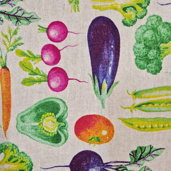Stoff Meterware Baumwolle pflegeleicht "Veggies" natur Gemüse 0,5