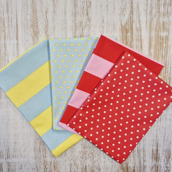 Stoffpaket "Perfect Match" Täschchen nähen Geschenkverpackung 4 Stücke a 50cm x 80cm