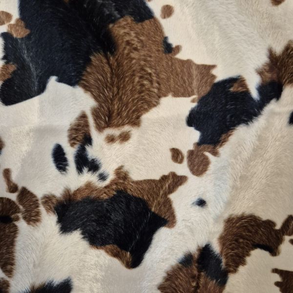 Stoff Fellimitat Kuhfell "braun schwarz" Kunstfell, 0,5
