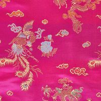 Stoff Brokat "Drachen" pink edel 0,5 Stoff Brokat "Drachen" pink edel 0,5