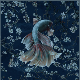Kissenpanel Velours "Under Water" Samt Deluxe 45cm x 45xm