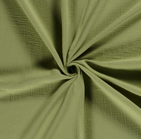 Stoff Baumwolle Musselin Mulltuch uni pistazie khakigrün 0,5 Stoff Baumwolle Musselin Mulltuch uni pistazie khakigrün 0,5