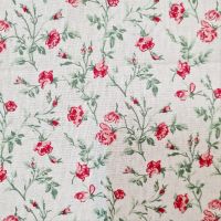 Stoff Baumwolle "Grace" Rosen Blumen weiß rosa grün 0,5 Stoff Baumwolle "Grace" Rosen Blumen weiß rosa grün 0,5