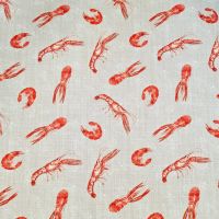 Vorschau: Stoff Baumwolle "Langoustine" beige rot weiss Leinenoptik 0,5 Vorschau: Stoff Baumwolle "Langoustine" beige rot weiss Leinenoptik 0,5