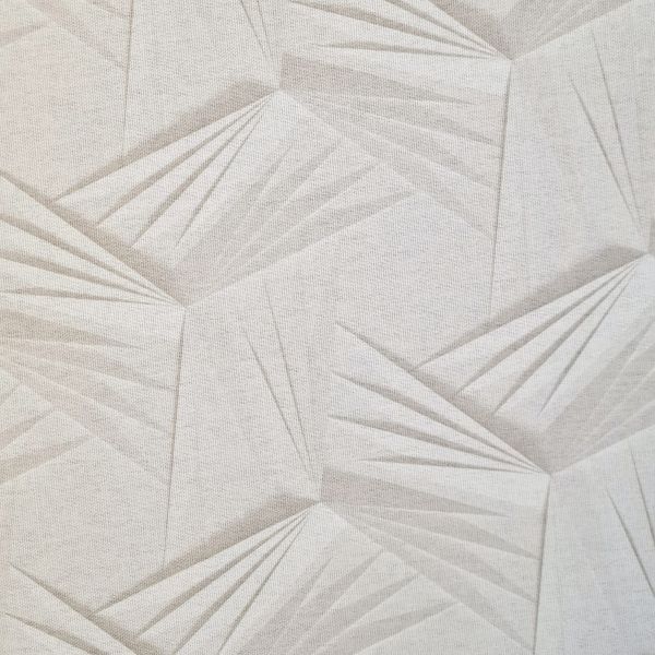 Kurzstück Stoff Baumwolle "Relief Origami" creme ecru 3D-Optik Digitaldruck Leinenoptik 1,20m x 1,40