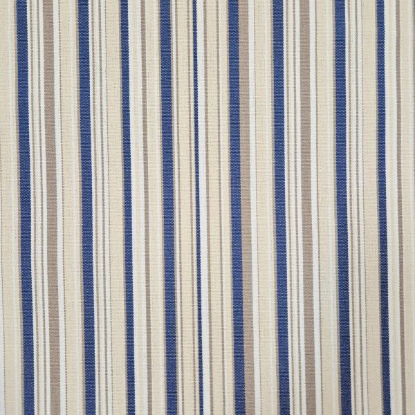 Meterware Outdoorstoff gestreift vanille taupe jeansblau weiß Markise 0,5