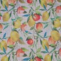 Stoff Meterware beschichtet "Bella Italia" Zitronen Orangen Karos 0,5 Stoff Meterware beschichtet "Bella Italia" Zitronen Orangen Karos 0,5