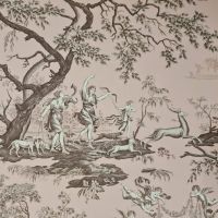 Stoff Baumwolle "Diane" Nude Puder Toile De Jouy Percale 0,5 Stoff Baumwolle "Diane" Nude Puder Toile De Jouy Percale 0,5