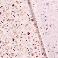 Stoff Meterware Baumwolle "Smilla" rosa Hirsch Zweige Geschenke gold bordeaux salbei mint 0,5 Weihna Stoff Meterware Baumwolle "Smilla" rosa Hirsch Zweige Geschenke gold bordeaux salbei mint 0,5 Weihna
