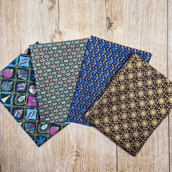 Stoffpaket Weihnachten "Goldglanz" nachhaltige Geschenkverpackung Patchwork 50cm x 70cm