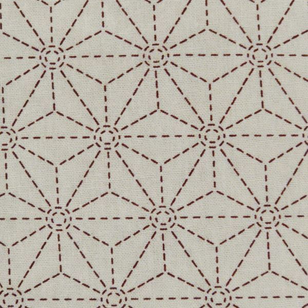 Stoff Baumwolle "Asanoha Reverse" beige rot Japan 0,5