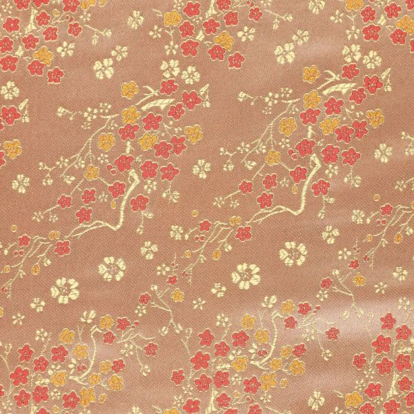 Stoff Brokat "Kirschblüten" goldbeige edel 0,5