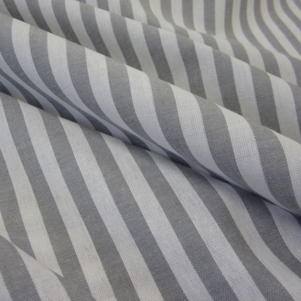 Stoff Baumwolle grau weiß Streifen 1cm gestreift durchgewebt 0,5