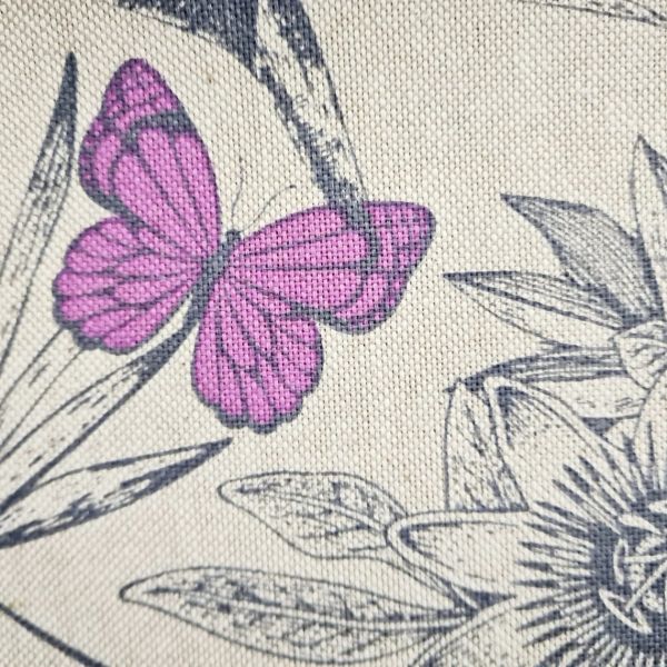 Kurzstück Stoff Baumwollstoff "Mariposa" schmetterling pflanzen 1,05m x 1,40m