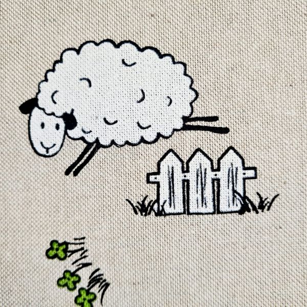Stoff Meterware Baumwolle pflegeleicht "Schafe" natur 0,5