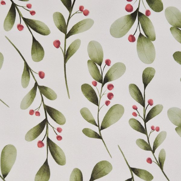 Meterware Wachstuch PVC "Holly" Beeren Blätter wasserfest 0,5