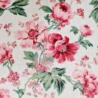 Stoff Baumwolle "Scarlet" Rosen Blumen rosa grün weiß 0,5 Stoff Baumwolle "Scarlet" Rosen Blumen rosa grün weiß 0,5