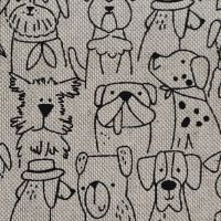 Stoff Meterware Baumwolle pflegeleicht "Cartoon Dogs" natur Hunde 0,5 Stoff Meterware Baumwolle pflegeleicht "Cartoon Dogs" natur Hunde 0,5