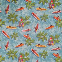 Stoff Baumwolle "Paddle" türkis bunt 0,5 Stoff Baumwolle "Paddle" türkis bunt 0,5