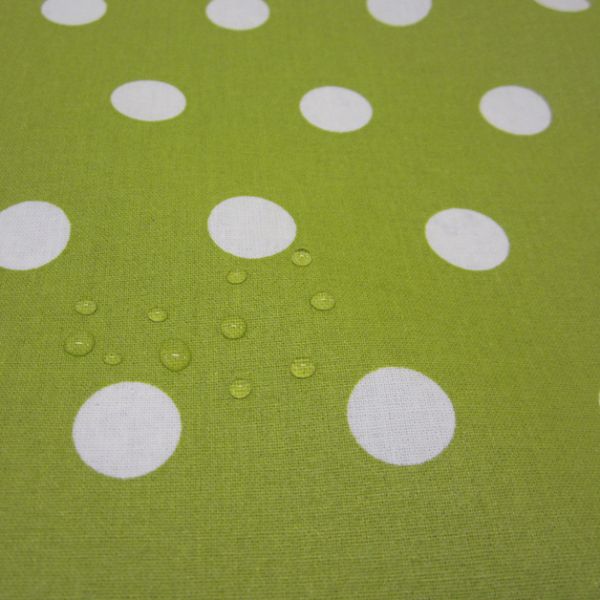 Stoff beschichtet Punkte PASTILLE maigrün weiß Regenjacke Tischdecke mittelgrün 0,5