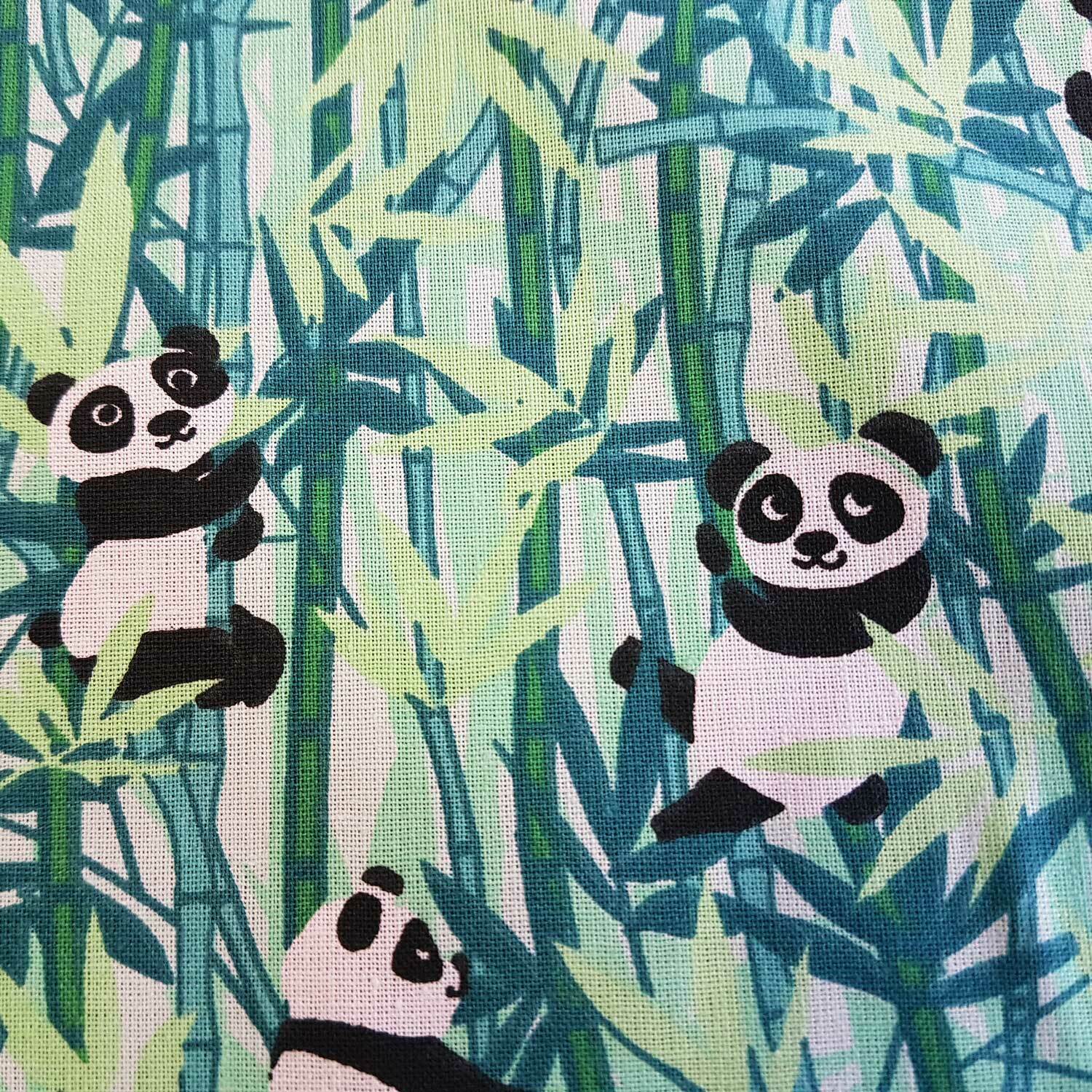 Stoff Baumwolle Meterware Panda Bambus grün Baby Zoo 0,5 | Werthers - Stoffe sind unsere Leidenschaft!