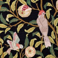 Stoff Meterware Baumwolle "William Morris Vögel+ Granatäpfel" schwarz digital 0,5 Stoff Meterware Baumwolle "William Morris Vögel+ Granatäpfel" schwarz digital 0,5