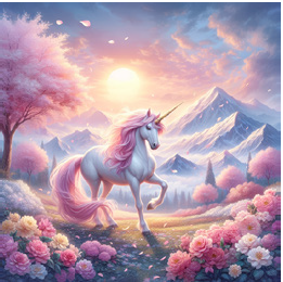 Kissenpanel Velours "Einhorn" Samt Deluxe 45cm x 45xm