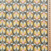 Vorschau: Stoff Meterware Baumwolle "Brignoles" Blumen Gelb Rosa Senf Khakigrün 0,5 Vorschau: Stoff Meterware Baumwolle "Brignoles" Blumen Gelb Rosa Senf Khakigrün 0,5