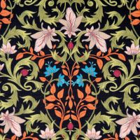 Stoff Meterware Baumwolle "William Morris Blumen+ Ranken" schwarz digital 0,5 Stoff Meterware Baumwolle "William Morris Blumen+ Ranken" schwarz digital 0,5