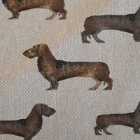 Stoff Meterware Baumwolle pflegeleicht natur Dackel Dachhund 0,5 Stoff Meterware Baumwolle pflegeleicht natur Dackel Dachhund 0,5