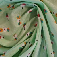 Stoff Meterware Baumwolle "Piou" Vogel mintgrün 0,5 Stoff Meterware Baumwolle "Piou" Vogel mintgrün 0,5