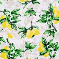 Stoff Meterware Baumwollstoff "Mini Zitronen" weiss gelb 0,5 Stoff Meterware Baumwollstoff "Mini Zitronen" weiss gelb 0,5