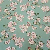 Stoff Meterware Baumwolle "Jade" grün Apfelblüten Blüten Pflaumenblüten 0,5 Stoff Meterware Baumwolle "Jade" grün Apfelblüten Blüten Pflaumenblüten 0,5