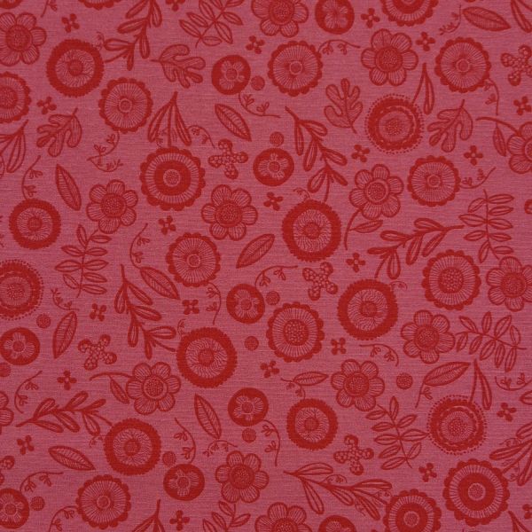 Stoff Meterware Baumwolle pflegeleicht "Folklore" pink rot 0,5