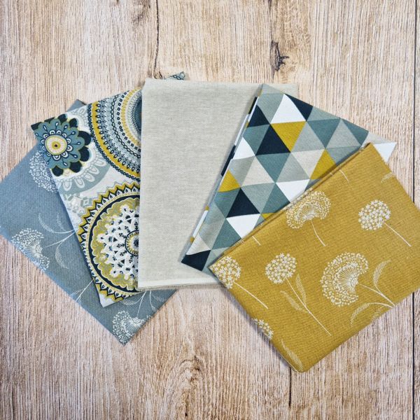 Stoffpaket "Salbei und Safran" Quilten Patchwork Geschenkverpackung 5 Stücke a 50cm x 70cm