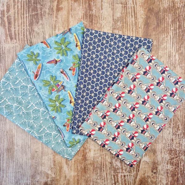 Stoffpaket "Beachlife" Quilten Patchwork Geschenkverpackung 4 Stücke a 50cm x 80cm
