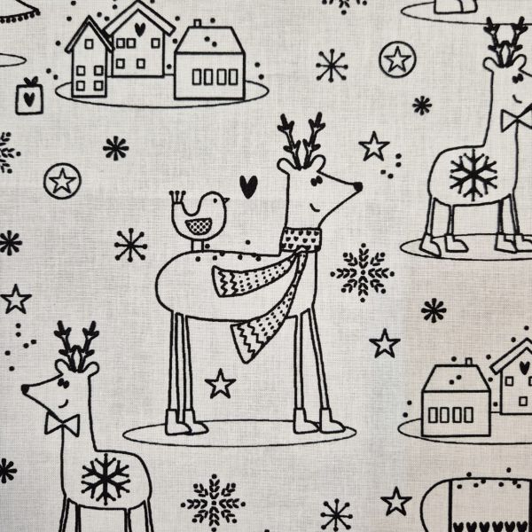 Stoff Meterware Baumwolle "Skizzenbuch" Winter Weihnachten 0,5