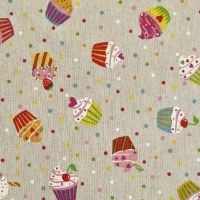 Stoff Baumwollstoff natur "Cupcakes" Konfetti natur 0,5 Stoff Baumwollstoff natur "Cupcakes" Konfetti natur 0,5