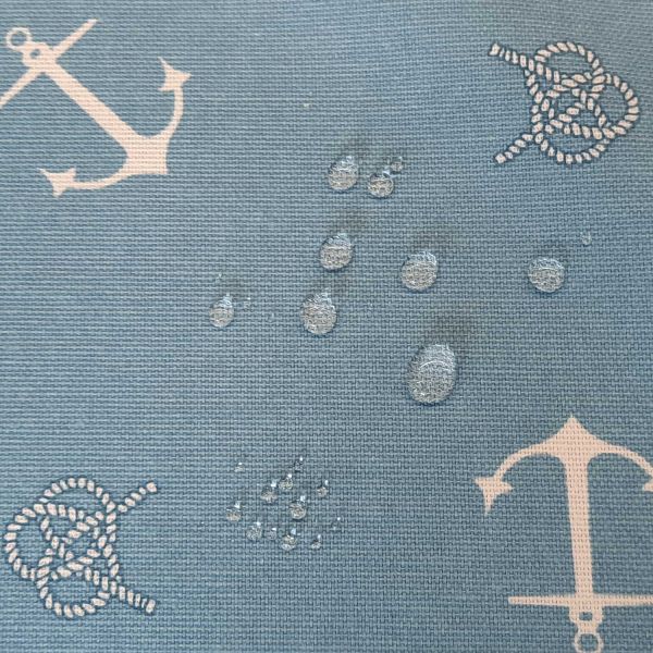 Stoff Meterware beschichtet hellblau Anker Wachstuch Tischdecke 0,5