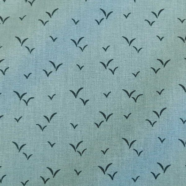 Stoff Meterware Baumwolle "Penfret" grüngrau Vögel 0,5
