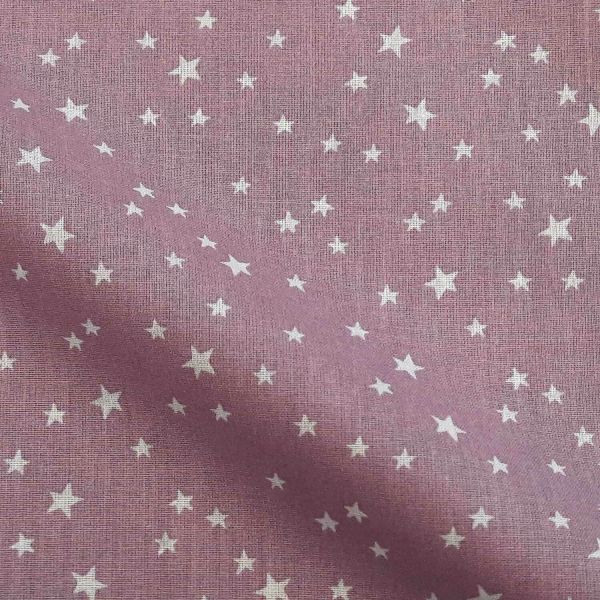 Stoff Meterware Baumwolle zartviolett beere Sternchen "Lilla" 0,5