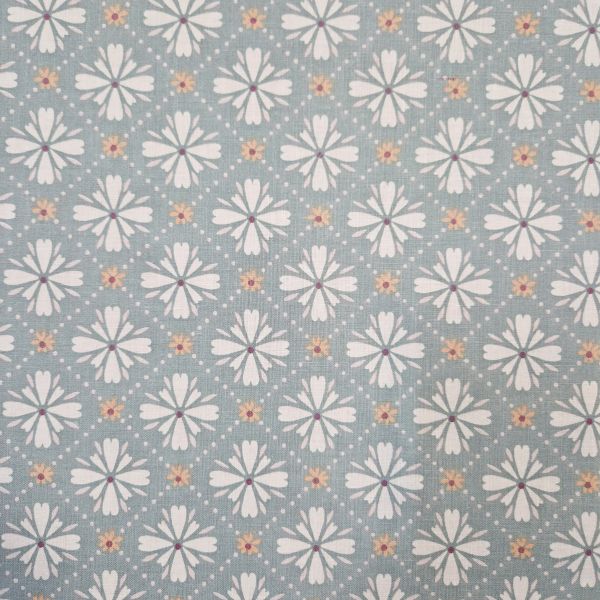 Stoff Meterware Baumwollstoff "Sintra" Blumen mint weiß lachsrosa 0,5