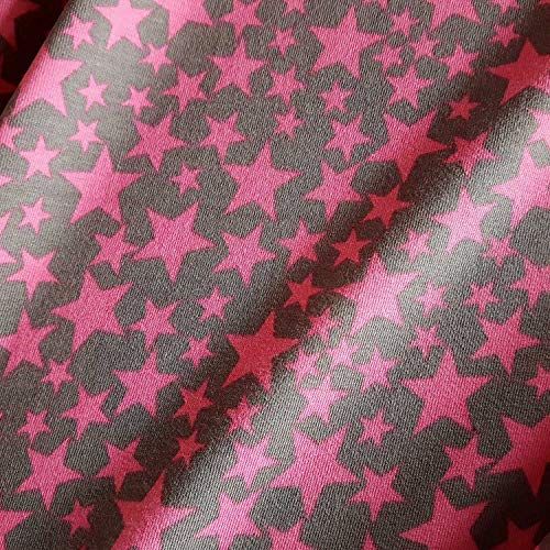 Stoff Baumwolle Jersey Sterne grau pink 0,5