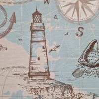 Stoff pflegeleicht "Fanal" Landkarte Leuchtturm nostalgisch maritim 0,5 Stoff pflegeleicht "Fanal" Landkarte Leuchtturm nostalgisch maritim 0,5