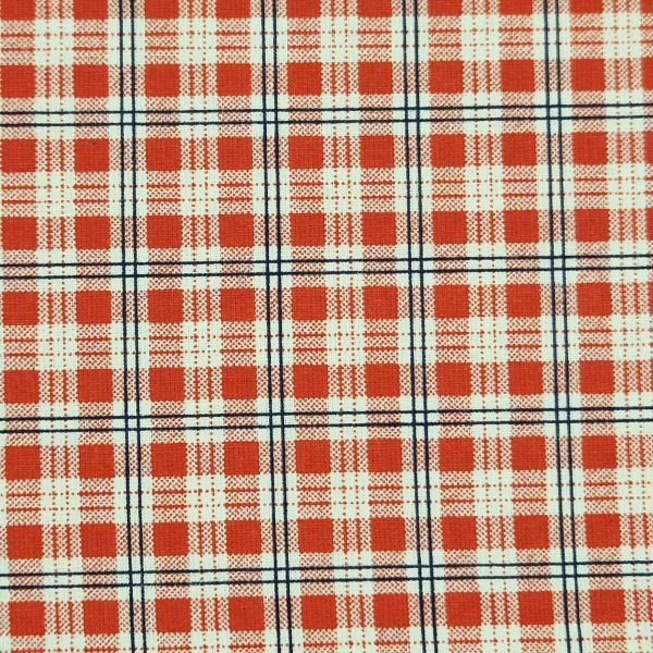 Stoff Meterware Baumwolle "Pyjama" Karo Madraskaro rot ecru 0,5